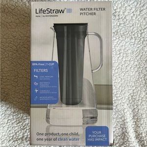 LifeStraw Home – Water Filter Pitcher, 7-Cup, Seafoam, BPA Free. NEW!